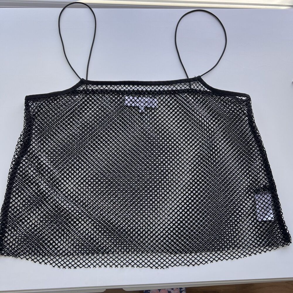 WEWOREWHAT Size Small Black Mesh Tank New Without Tags